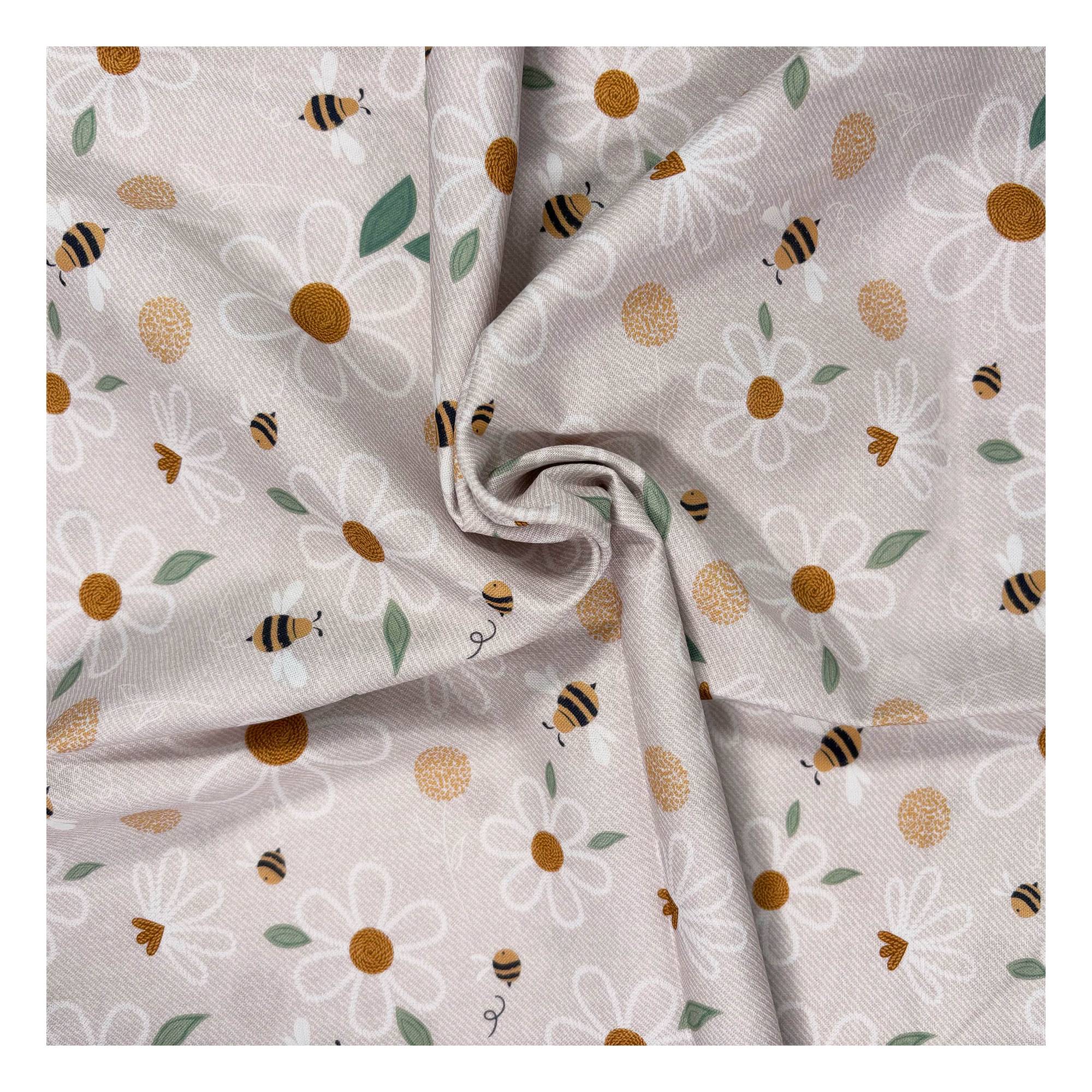 Bramble & Bumble Daisy Bee Cotton Fabric by the Metre