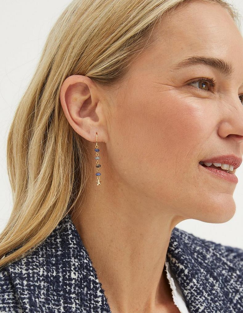 Moon and Star Drop Earrings