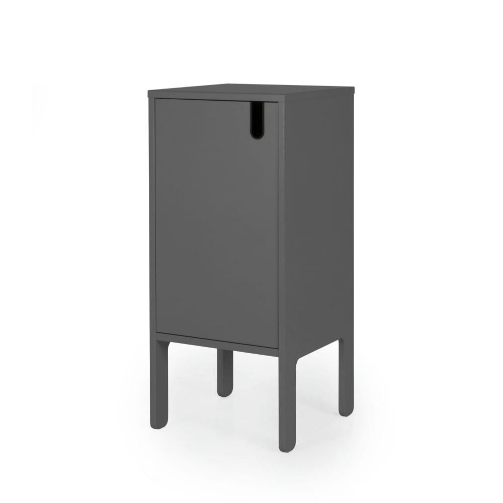 UNO - Petit meuble de rangement en bois H89cm gris anthracite