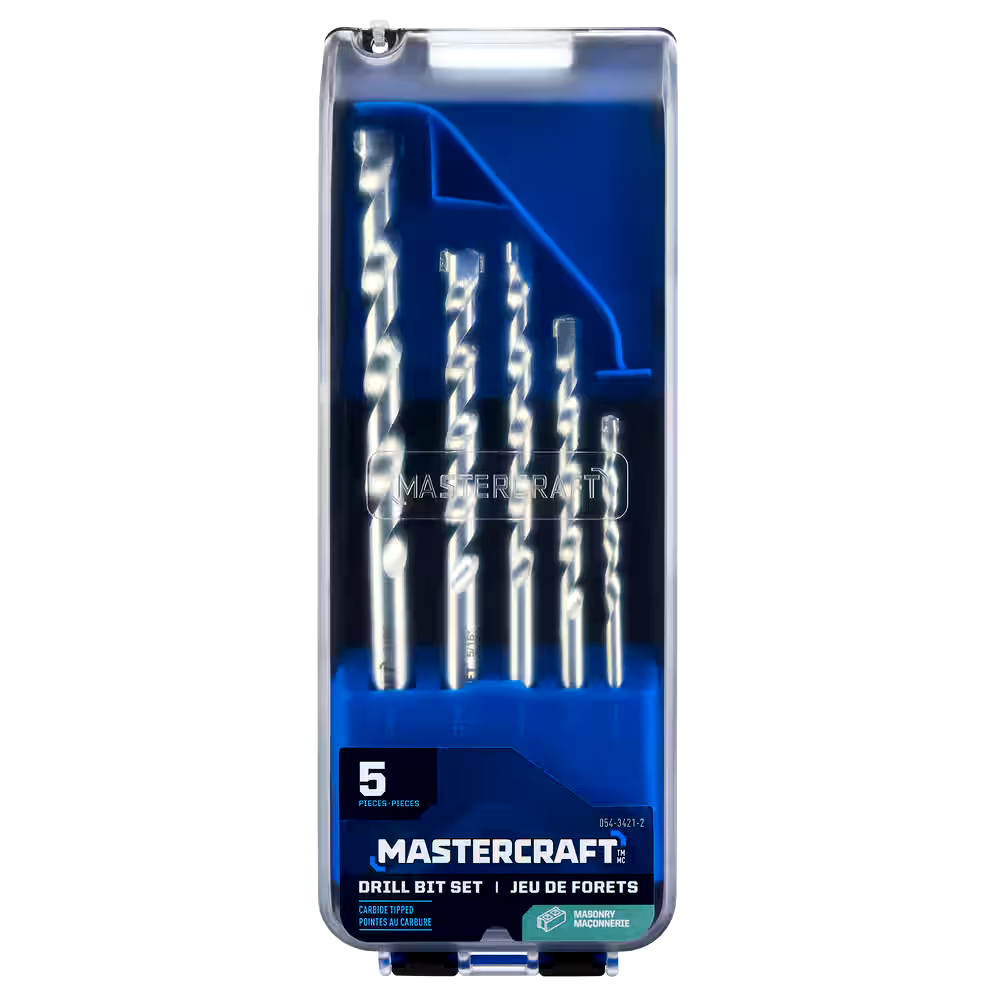 Mastercraft Carbide Tipped Drill Bit Set for Masonry, 5-pc
