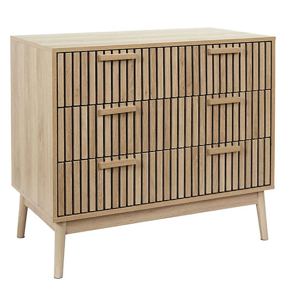 Commode 3 tiroirs Saulk en bois - Marron