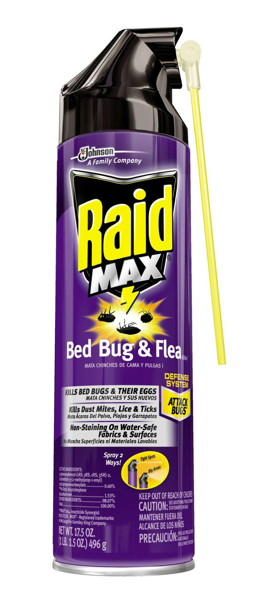 Raid Indoor Bed Bug, Insect and Flea Killer Spray, 350-g