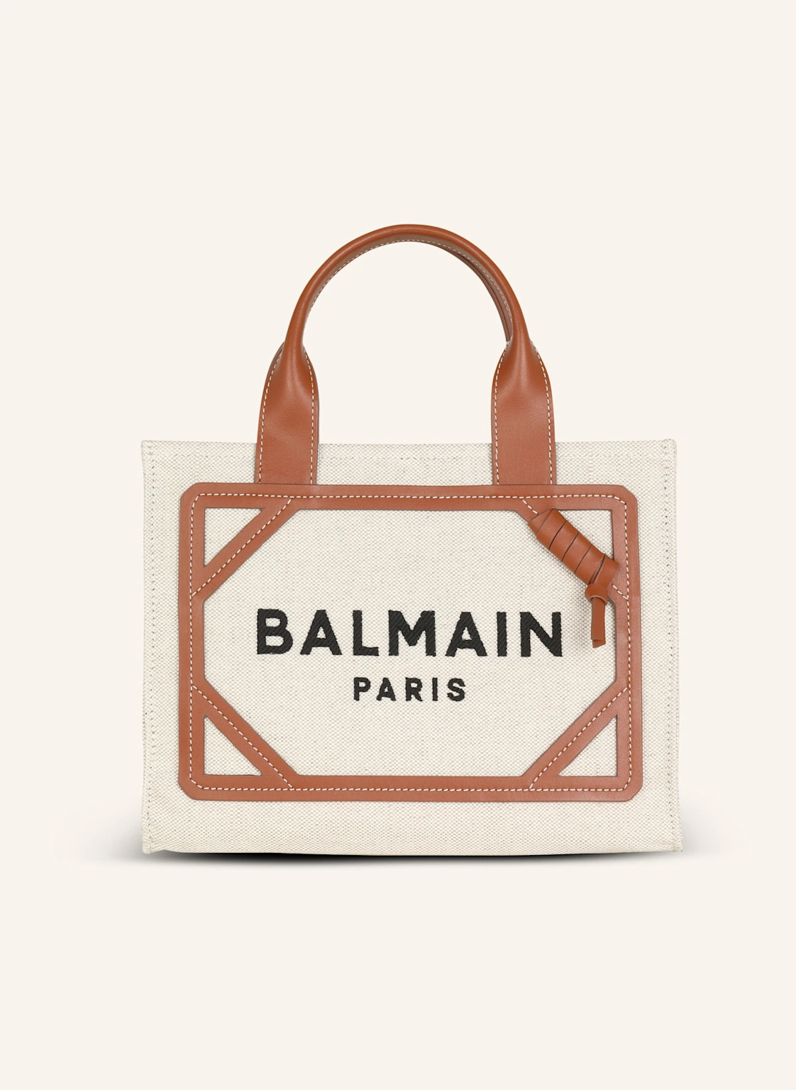 BALMAIN Kleiner Shopper B-Army aus Canvas mit Ledereinsätzen