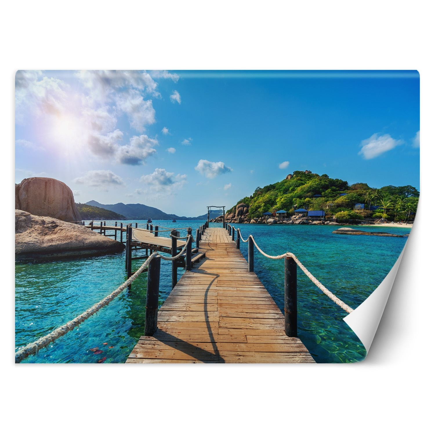 Feeby Fototapeta, Rropikalna plaża wyspa palmy 150x105