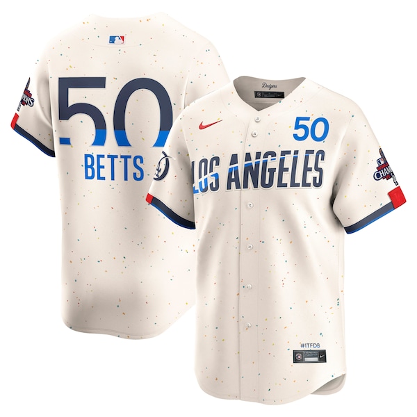Mookie Betts Los Angeles Dodgers Nike 2024 World Series Champions City Connect Limited Player Jersey - Cream