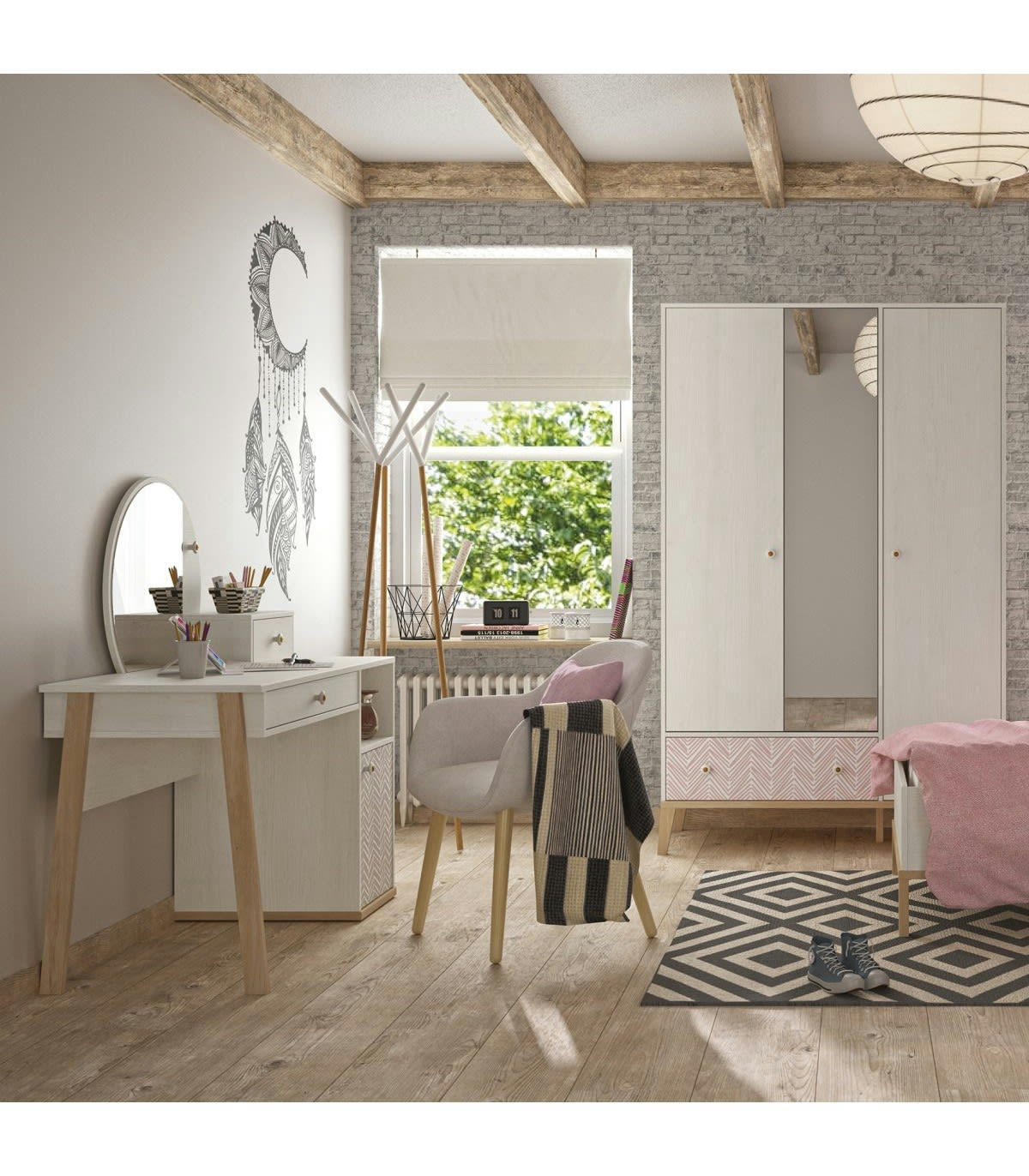 ALIKA - Bureau avec 1 niche, 1 porte et 1 tiroir