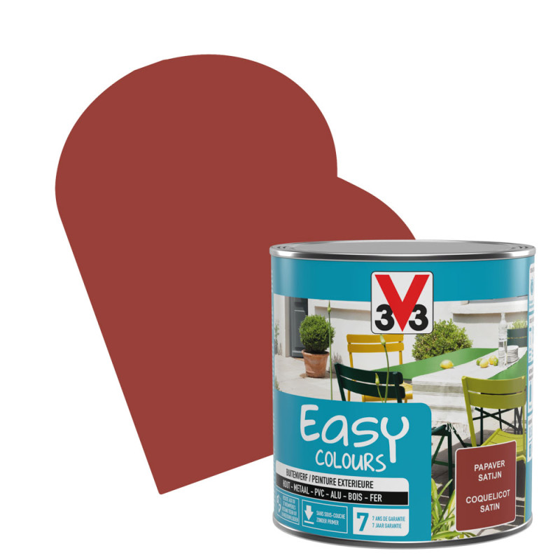 Laque Easy Colours coquelicot satiné 0,5 L V33