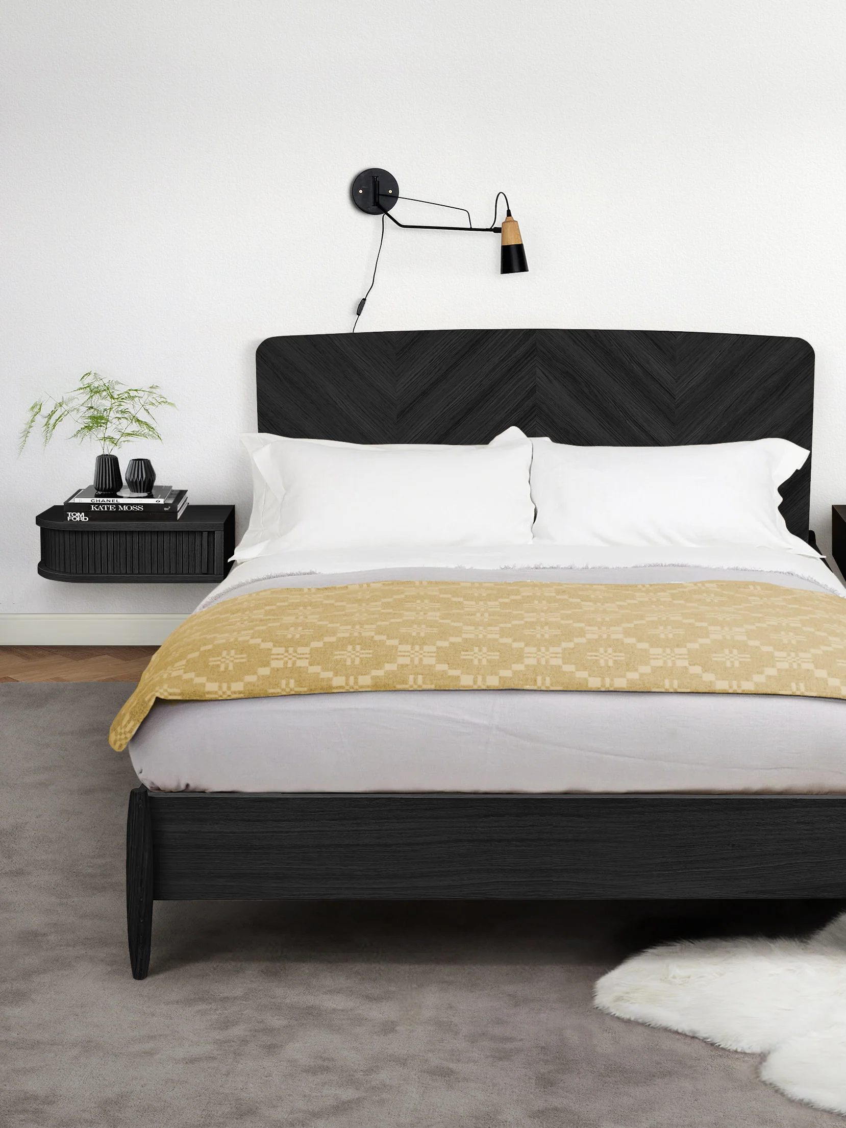 Holz-Wandnachttisch Farsta Tambour mit Schublade