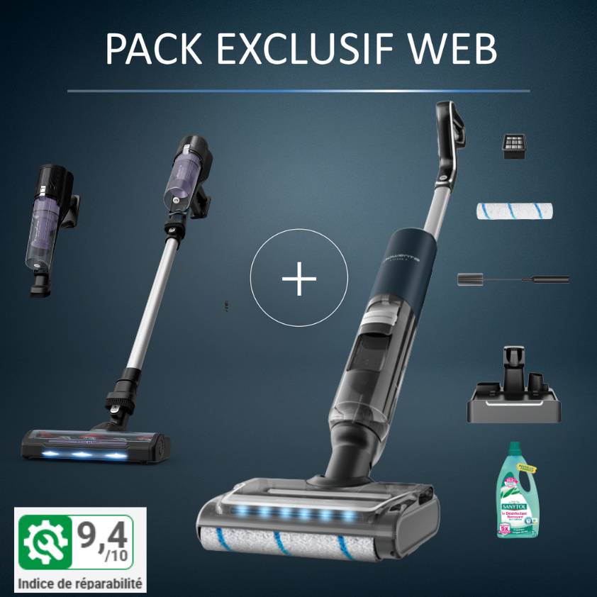 Pack Exclusif Web - Aspirateur Laveur X-Clean 7   Aspirateur Balais X-Force 5.80   Sanytol offert