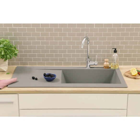 Einbauspüle »Denver«, Granit Mineralite 100 x 50 Beton grau
