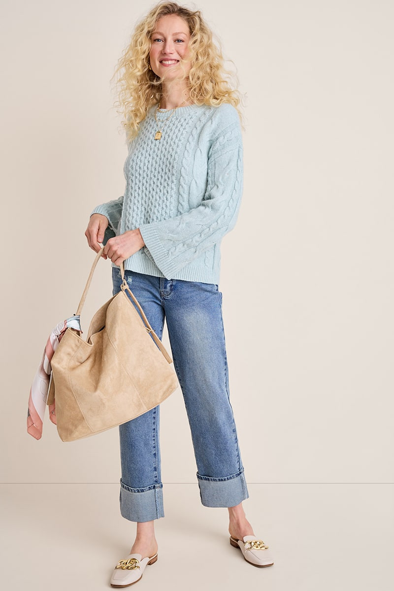 Lucia Cable Knit Pullover Sweater
