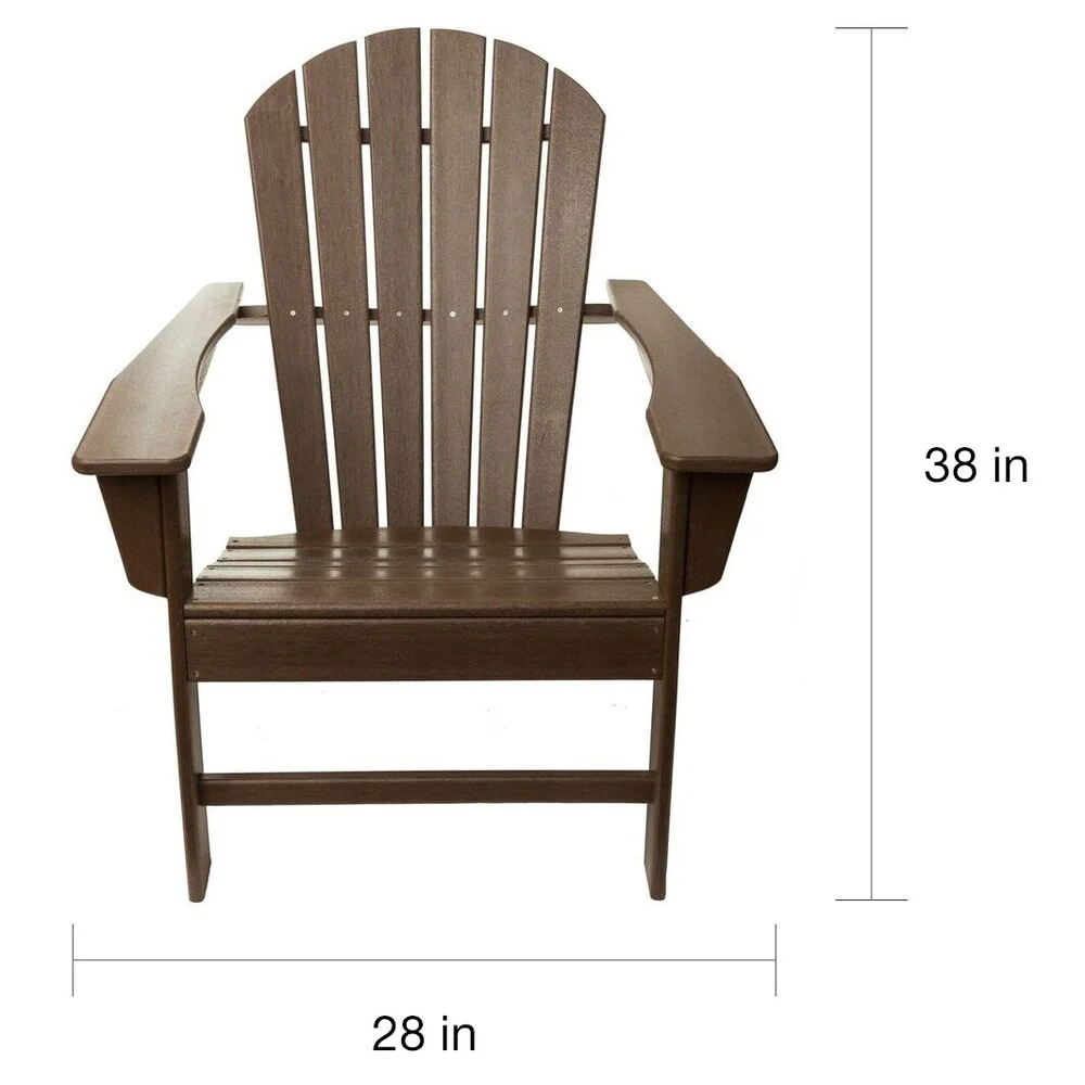 TIAB Brown Finish Polypropelene Folding Adirondack Chair