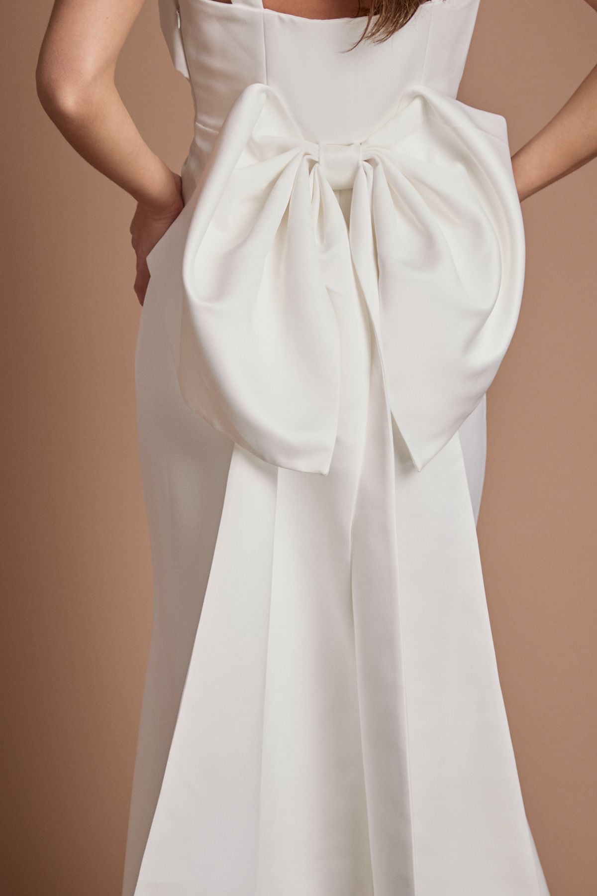 Coast Strappy Bow Back Fish Tail Wedding Dress