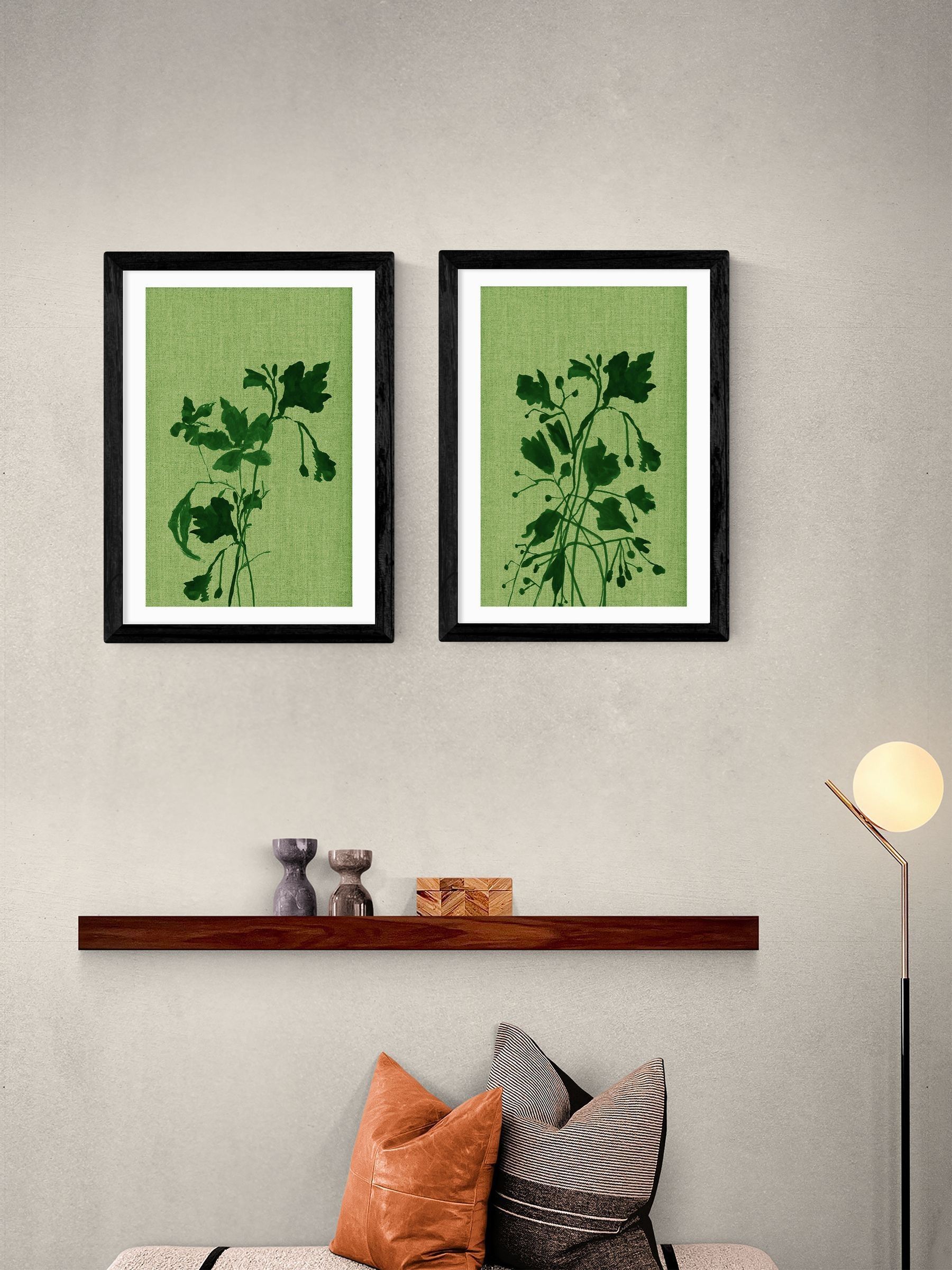 East End Prints Set of 2 Black Terre Verte Wall Art Prints by Cartissi