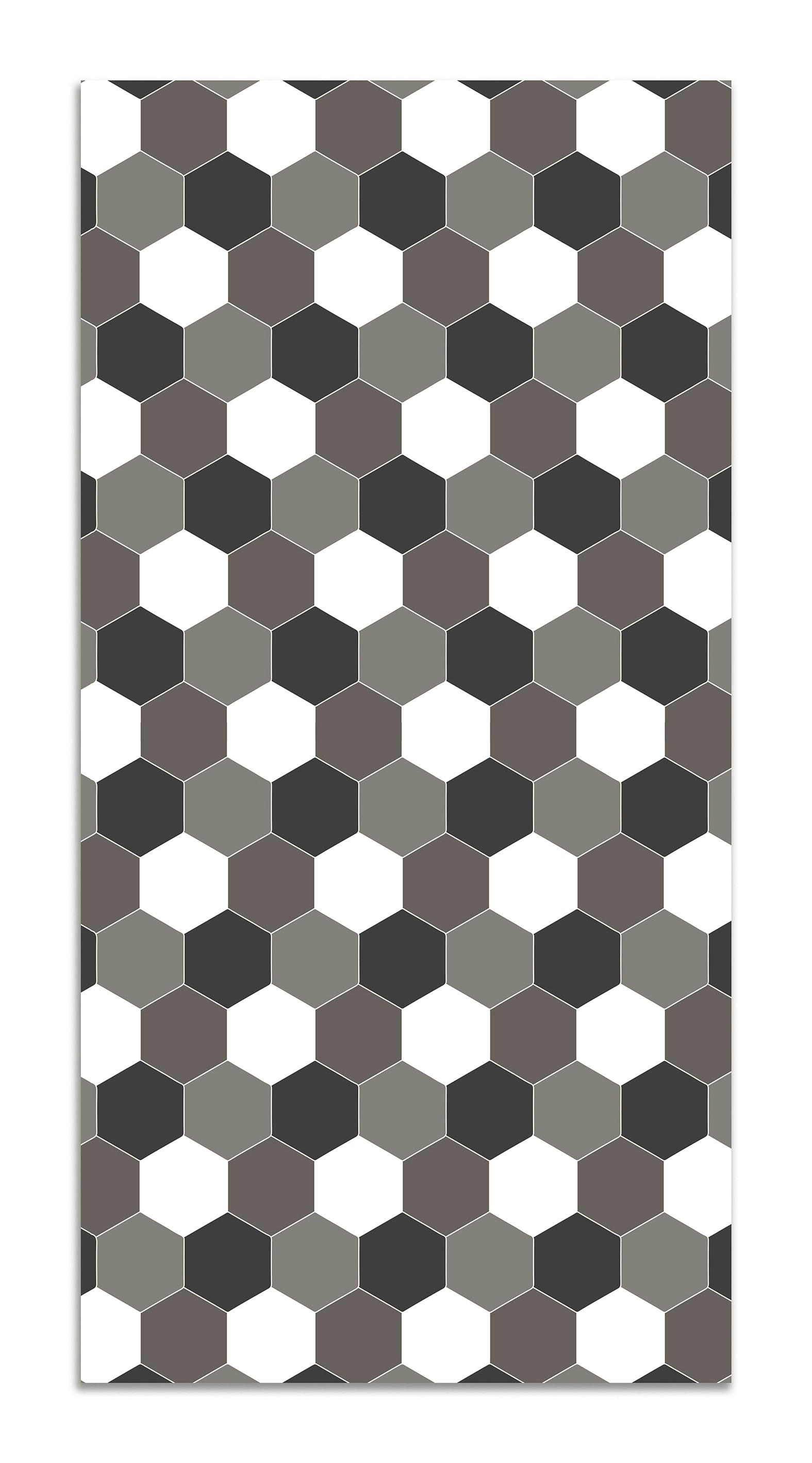 ALFOMBRAS MINIMALISTAS 2 - Tapis vinyle mosaïque hexagones de ton gris 140x200cm