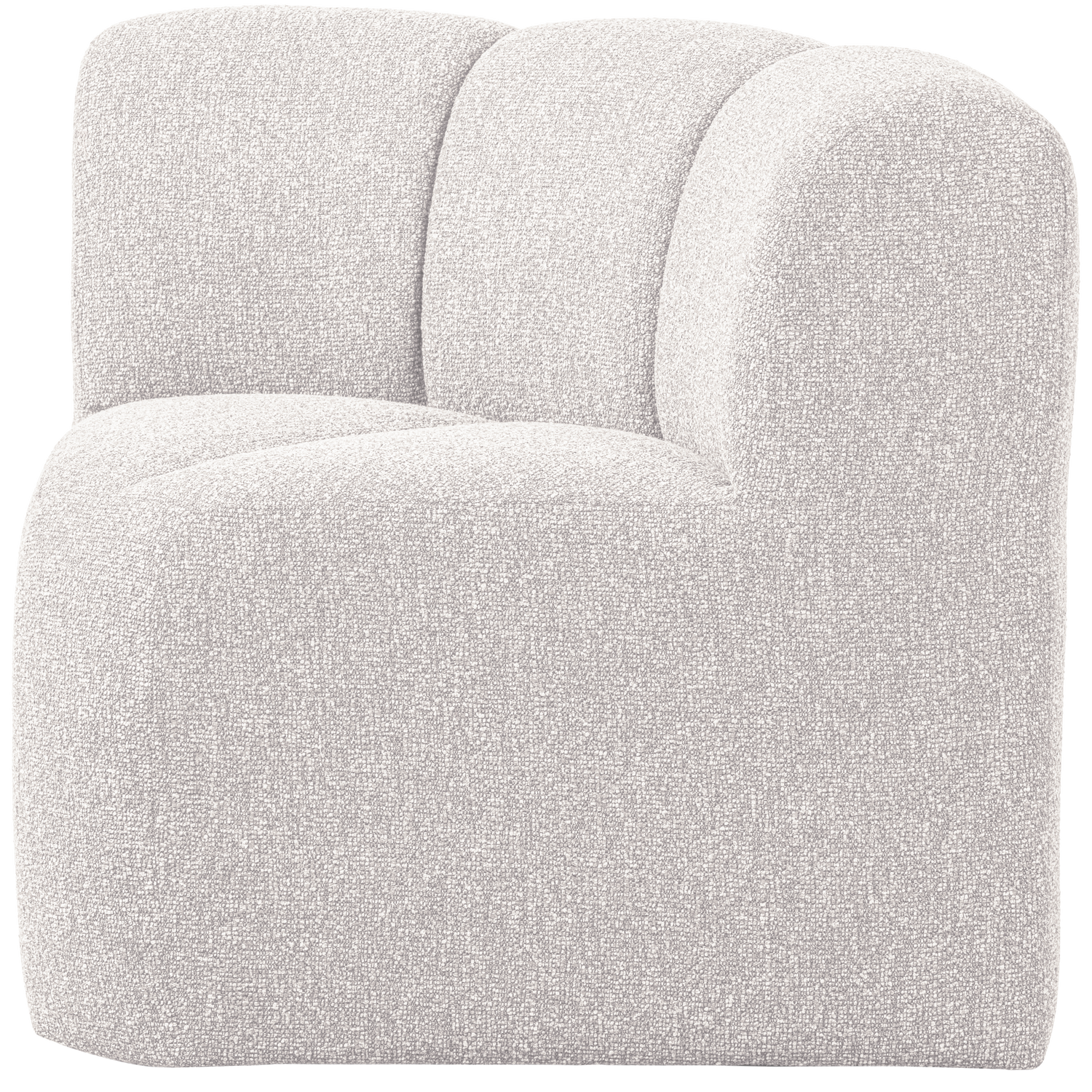 WOOOD eetbankje hoek met rugleuning Mojo - Bouclé - Ecru Melange - 83x83x83