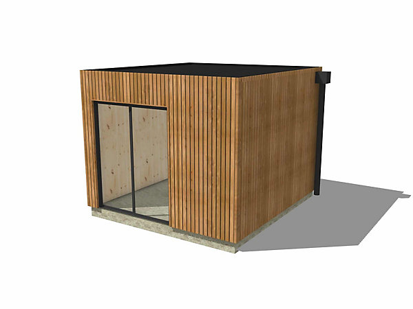 Annexe de jardin bois en bois 3,3 x 3,5 x 2,7 m / menuiseries alu k-line