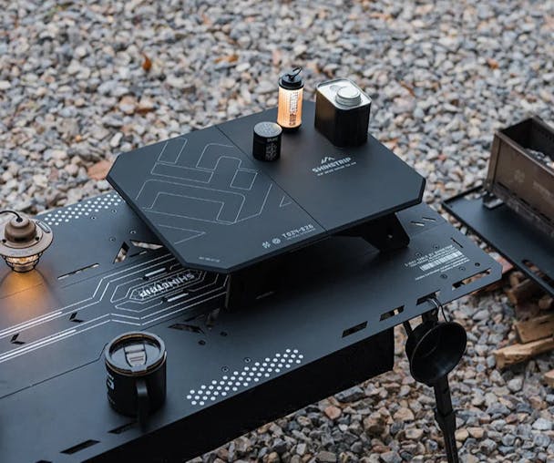 NNEOBA Ultralight Dual-Purpose Camping Adjustable Folding ABS Table Blac