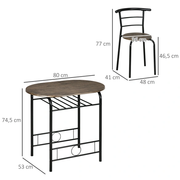 Essgruppe, LxBxH: 80 x 53 x 74,5 cm