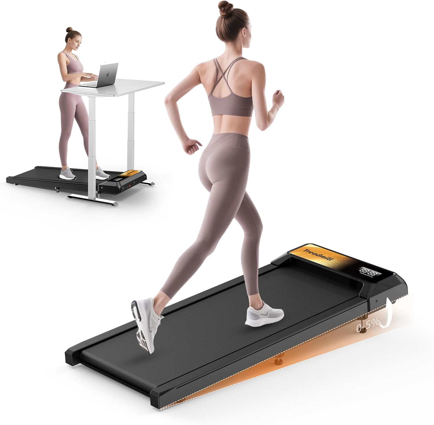 Walking Treadmill Pad with Incline, Walking 2.5HP for Home and Office, 265Lbs Weight Capacity, Treadmill with APP & Remote Control, LED Display