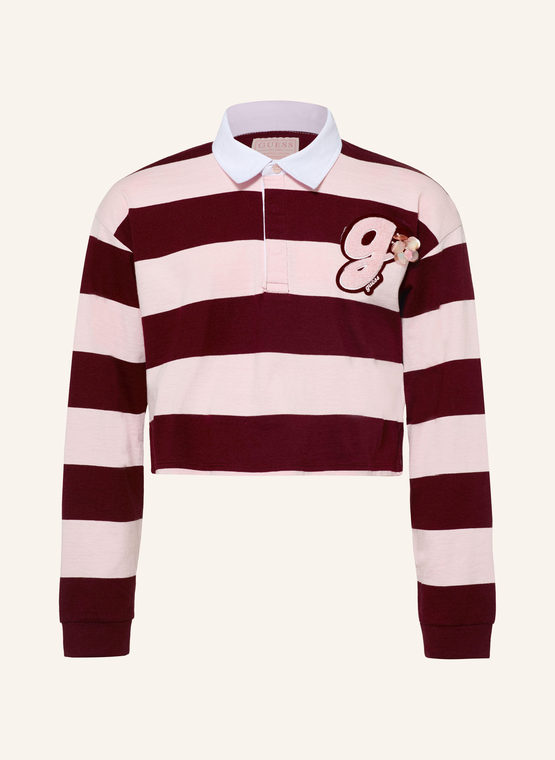 GUESS Jersey-Poloshirt mit Pailletten