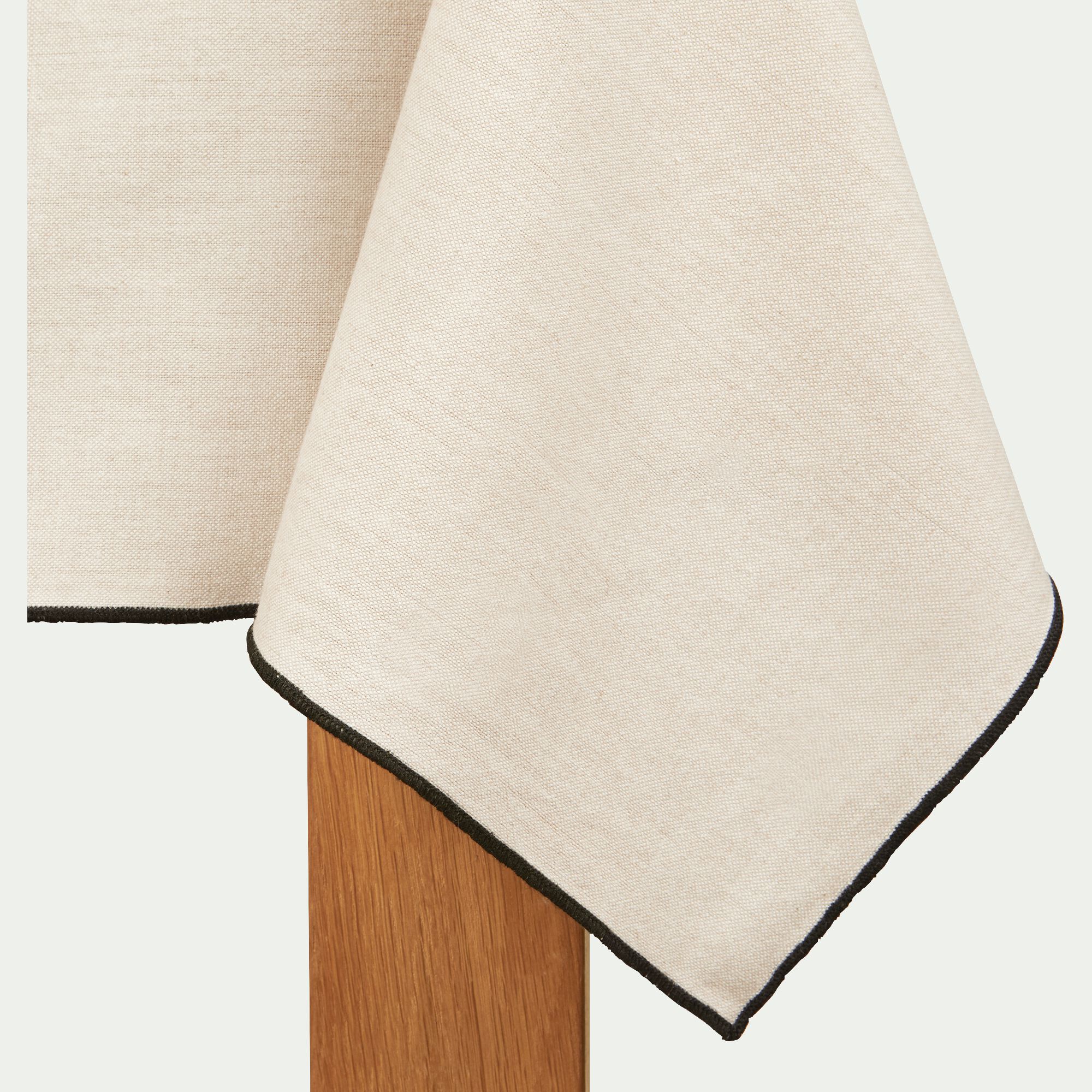LINIA - Nappe points bourdon en coton 150x150cm - beige