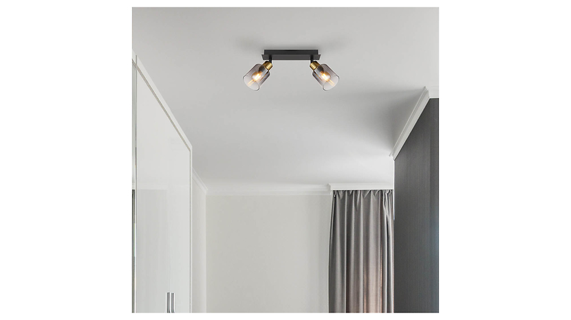 Lampa sufitowa Hollsy 2-punktowa czarna