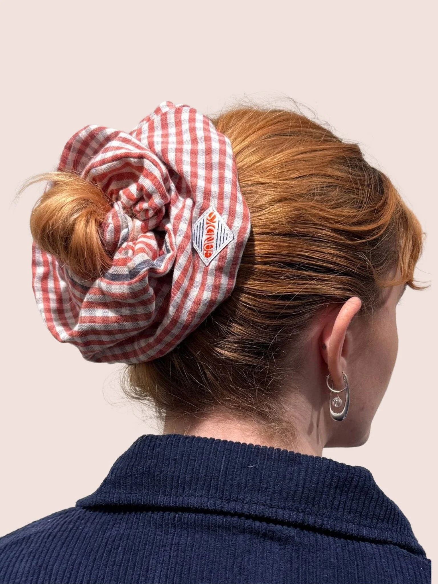 Red Check Scrunchie