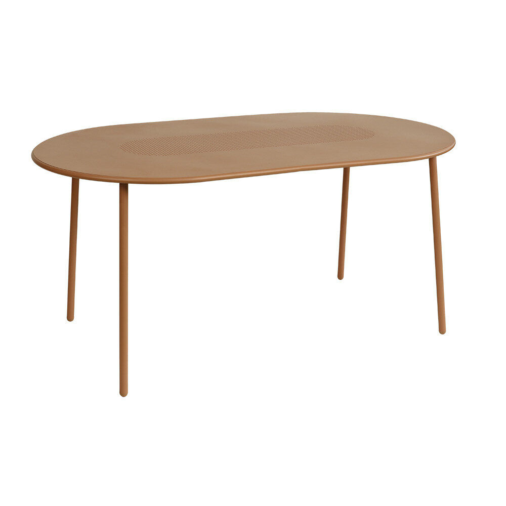 Table de jardin 6 personnes Faro métal orange 160x90xH74cm