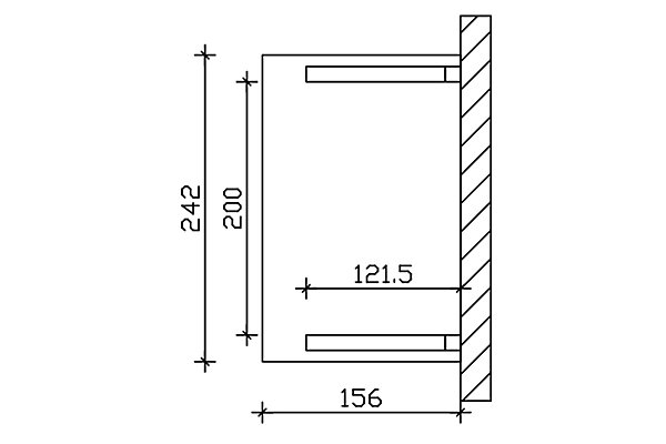 Auvent bois SKAN HOLZ Paderborn 2, 242x156cm, épicéa, traitement coloré gris ardoise