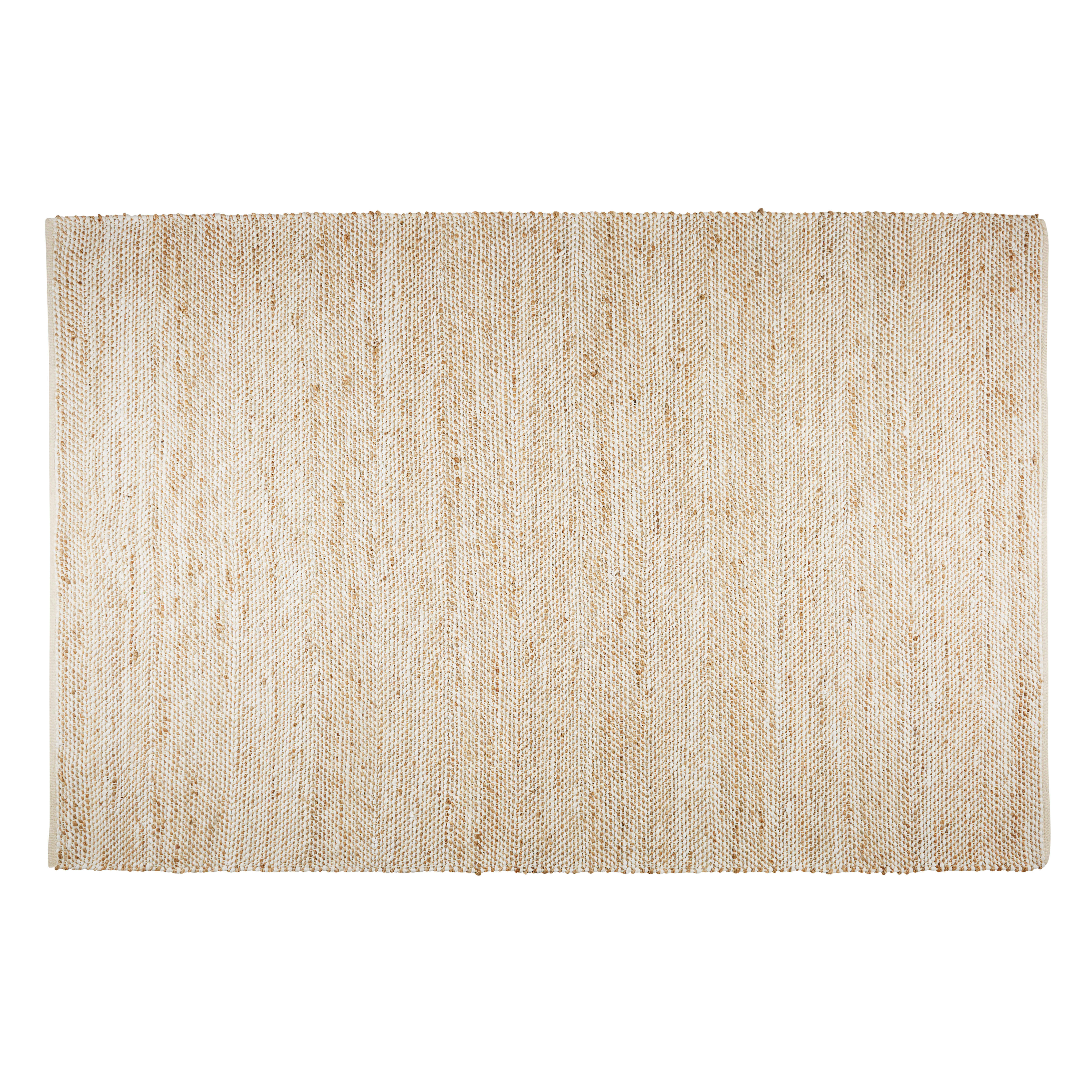 Barcelone - Grand tapis en coton tissé beige 200x300cm
