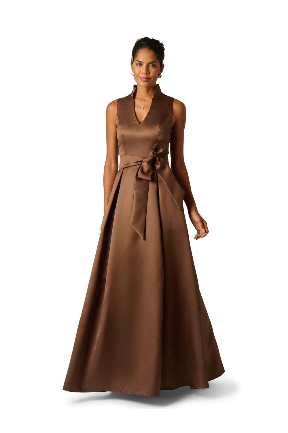 Adrianna Papell Mikado Tie Front Dress