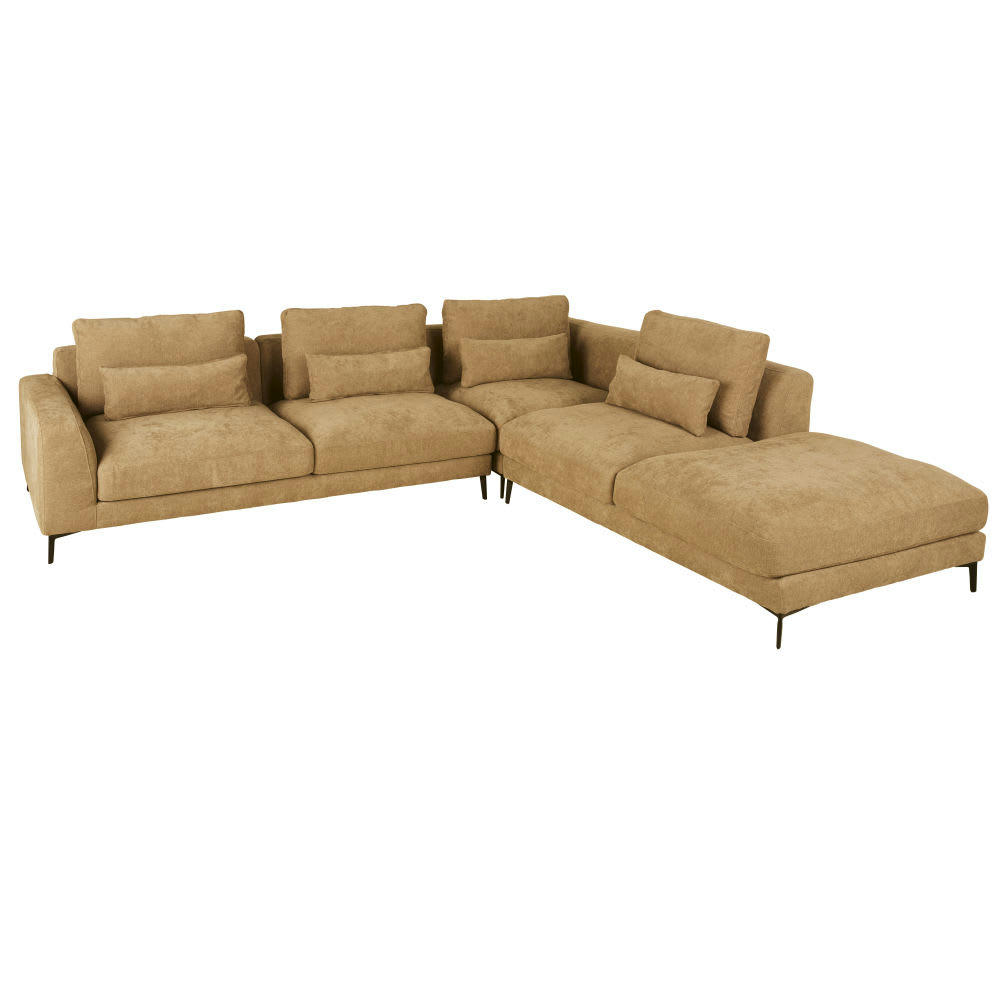 Portland - Canapé d'angle 6 places ocre