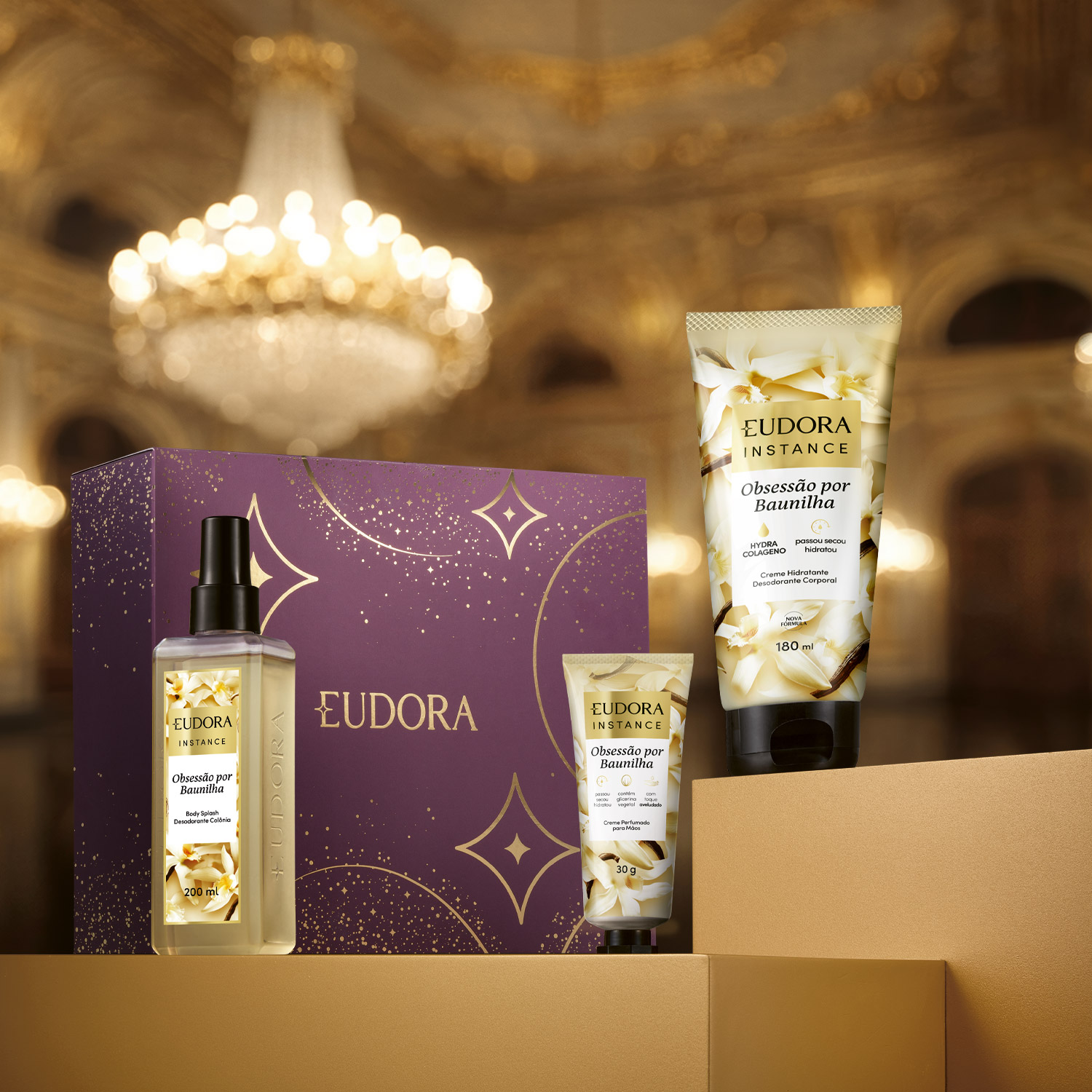 Kit Presente Eudora Instance Baunilha Amor (3 itens)