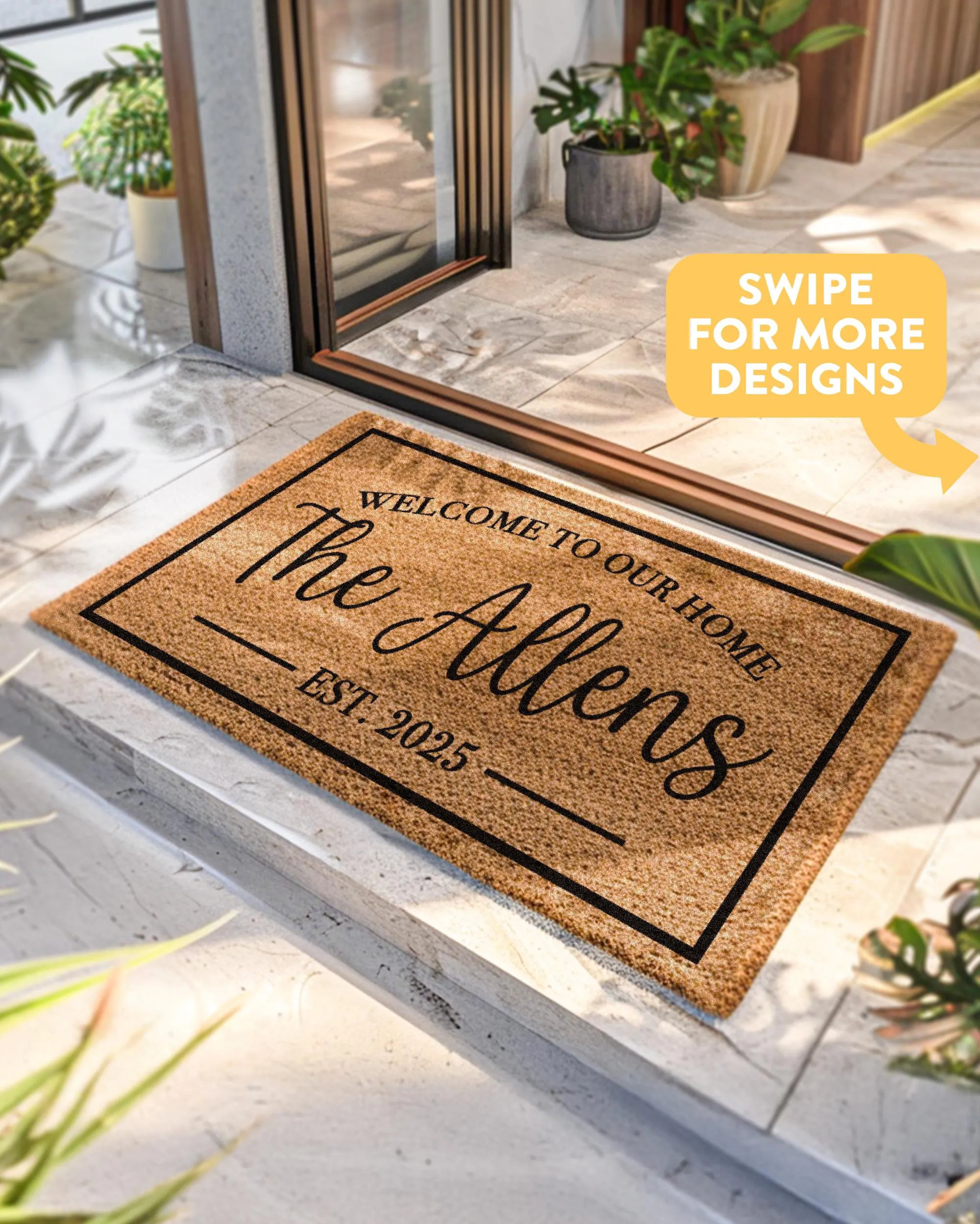 Welcome To Our Home Custom Outdoor Doormat Collection - Custom Doormat Make Great Gifts - Housewarming Gift For New Homeowners