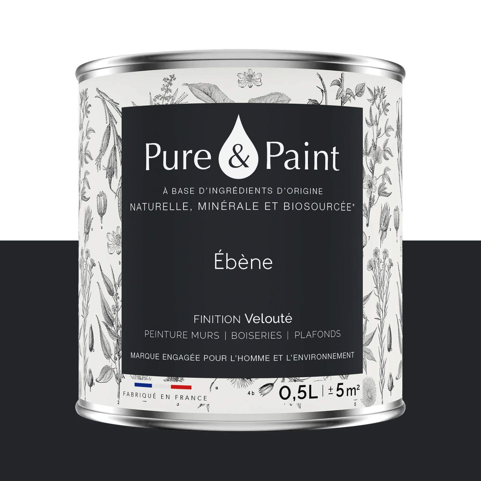 Pure and Paint Peinture Peinture ébène 0,5 L
