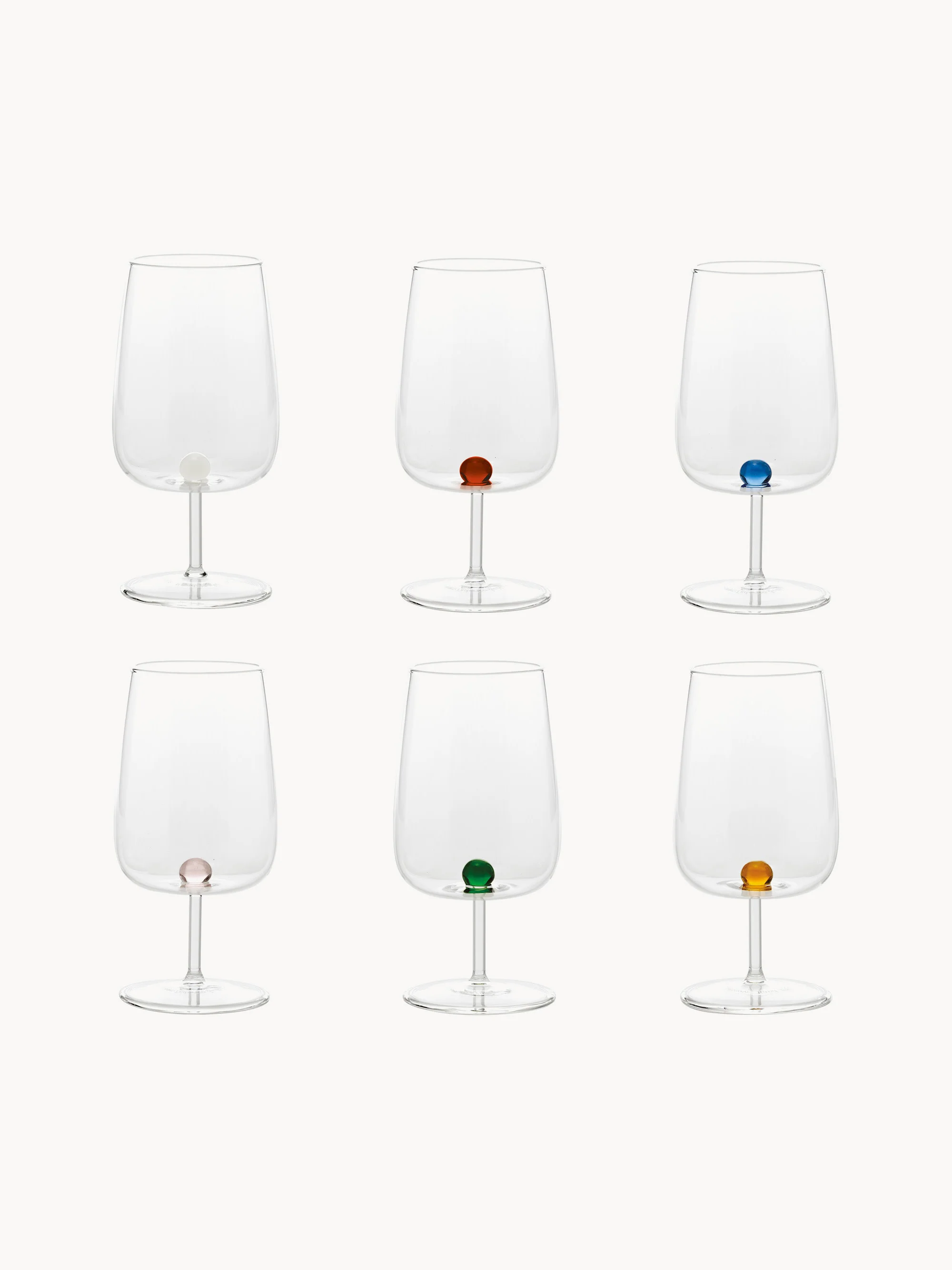 Mundgeblasene Kelchgläser Bilia aus Borosilikatglas, 6er-Set