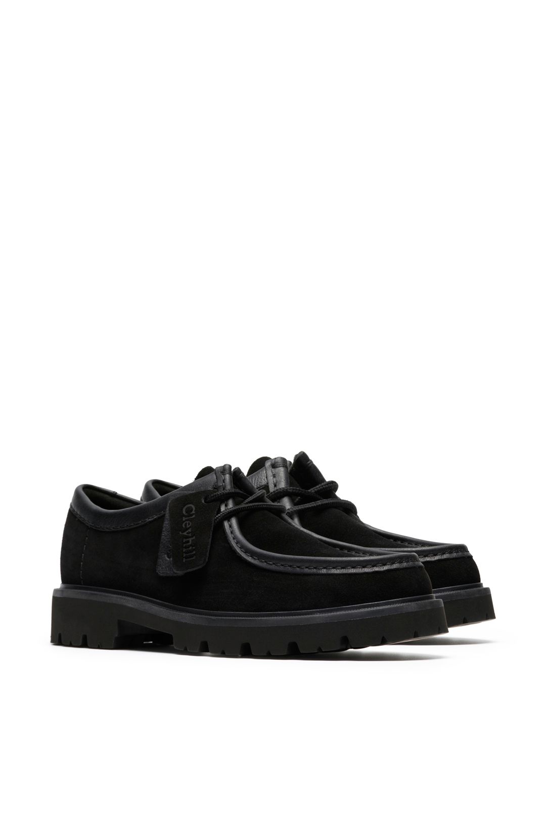 Clarks Cleyhill Seam Suede Lace-Up Shoe Black
