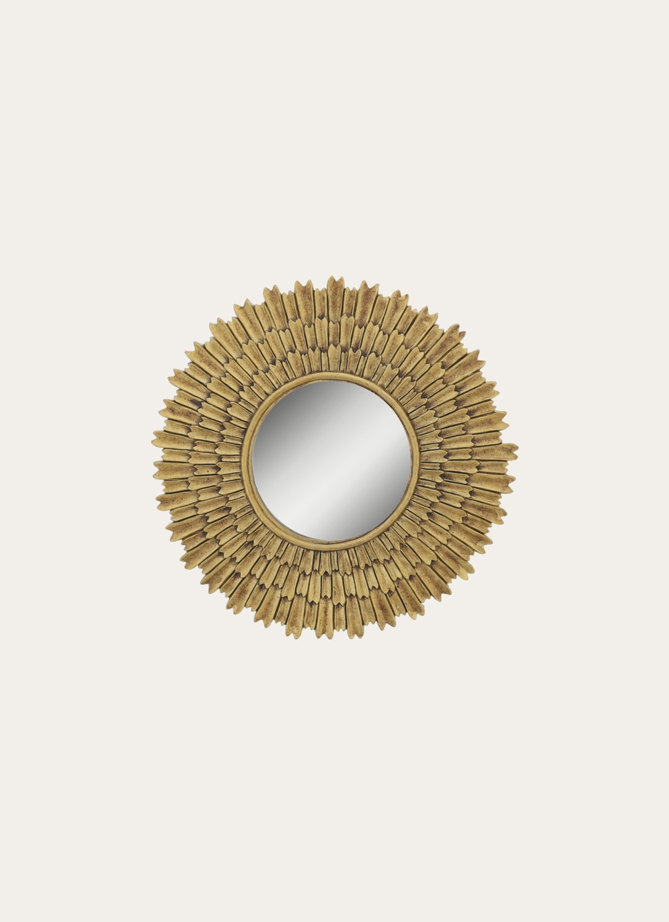 MIROIR EN FORME DE SOLEIL DORÉ