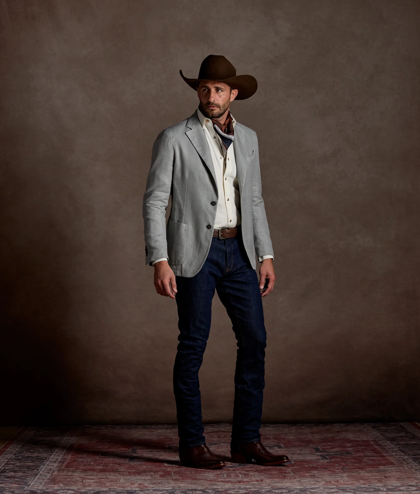 Herringbone Sport Coat - Modern Fit - Grey