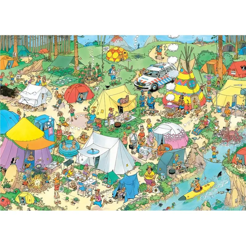 Puzzle Camping im Wald