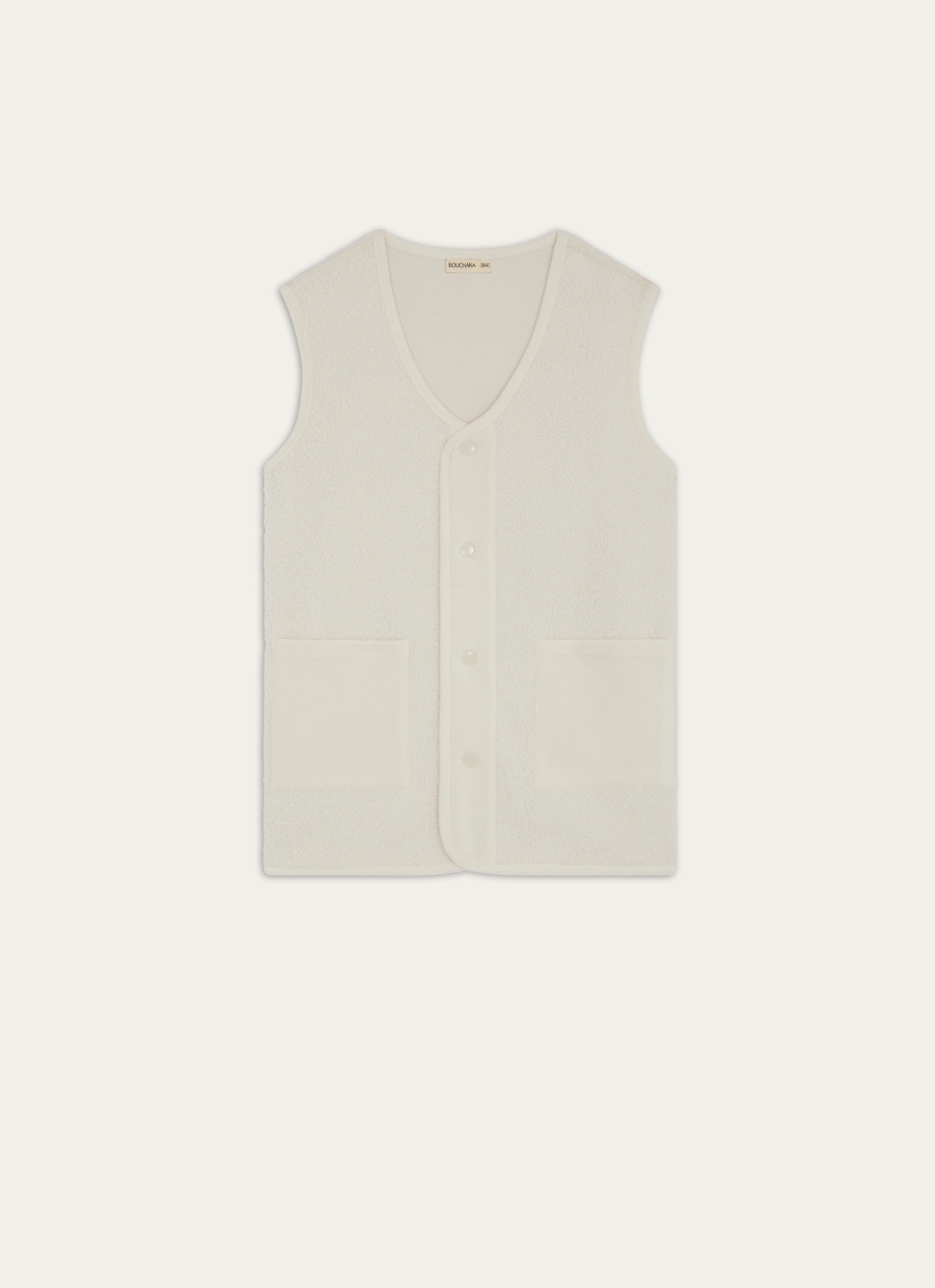GILET SANS MANCHES SHERPA CALOU ÉCRU
