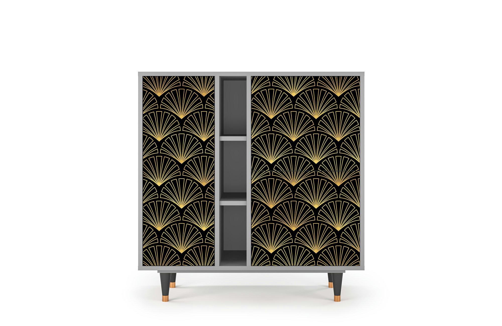 BIRD OF JUNO - Buffet  noir 3 portes L 94 cm