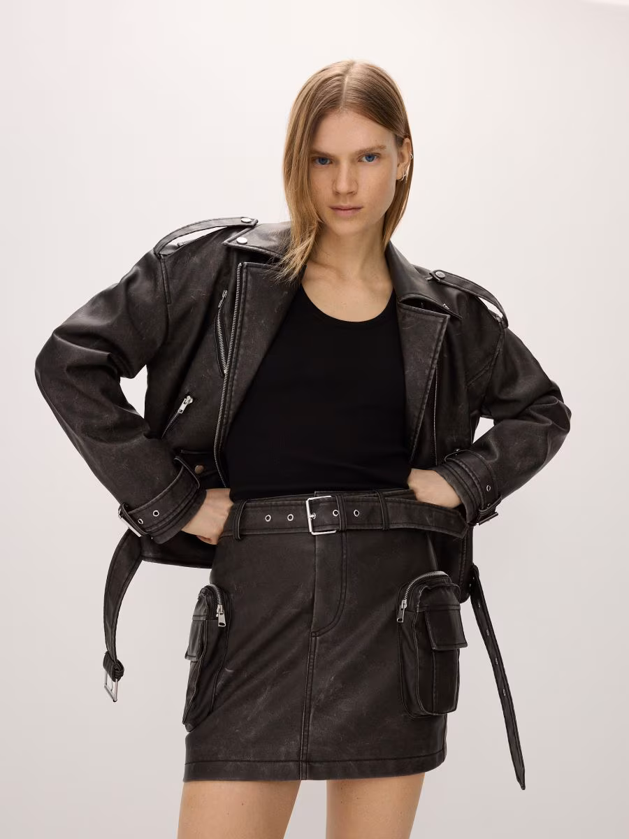Distressed Cargo Skirt