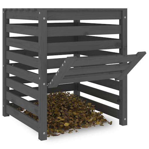NNEVL Composter Grey 63.5x63.5x77.5 cm Solid Wood Pine
