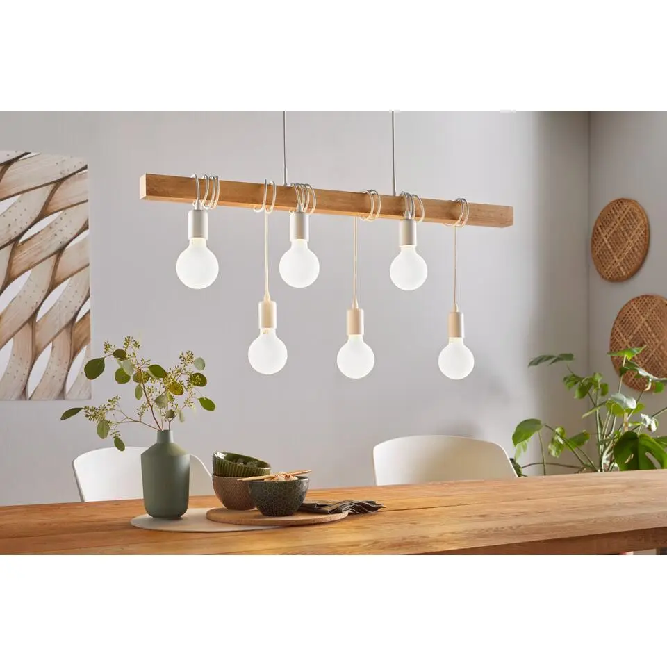 EGLOTownshendHanglamp-E27-100cm-Wit/Bruin