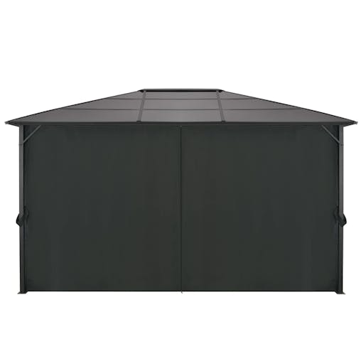NNEVL Gazebo with Curtain Aluminium 4x3x2.6 m Black
