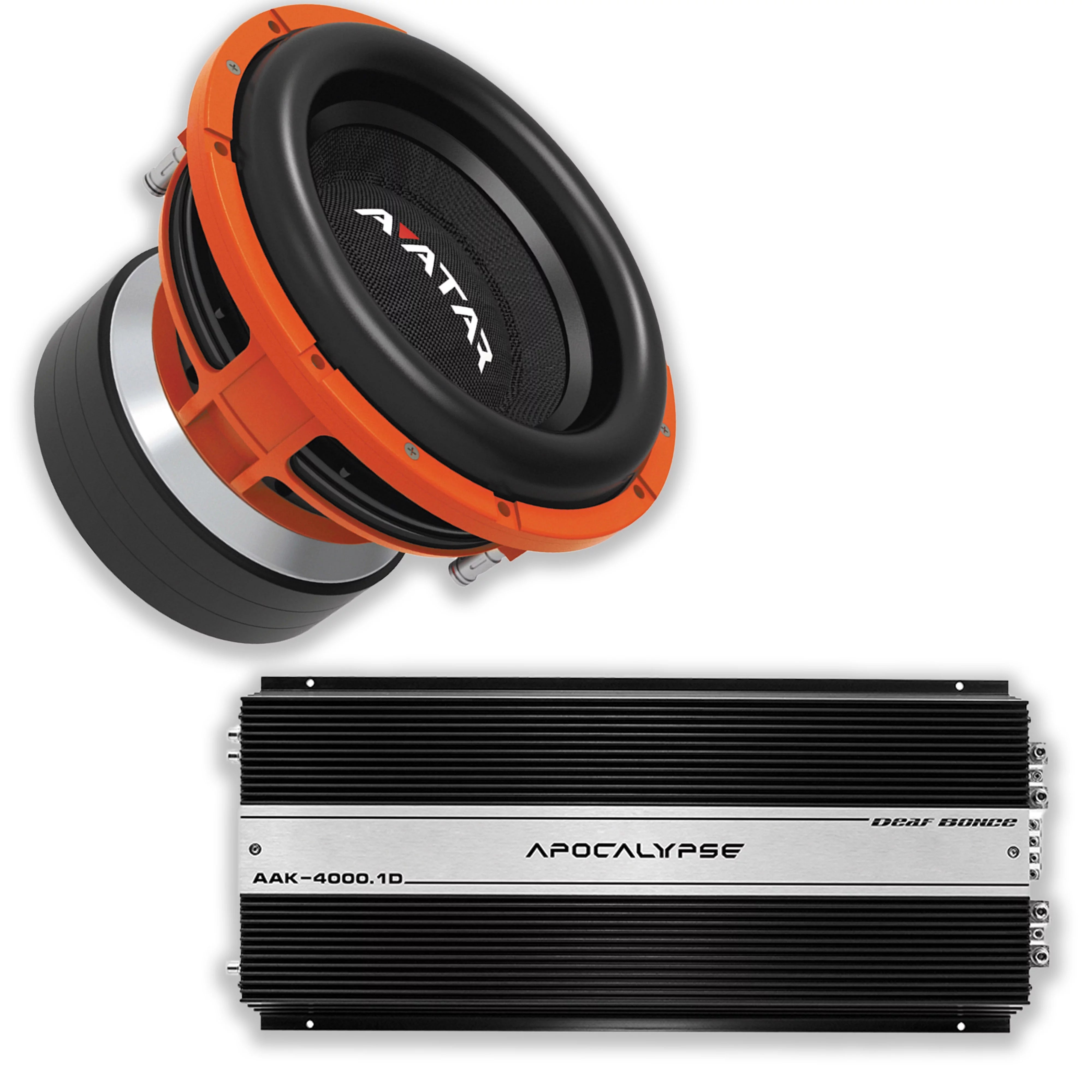 Deaf Bonce Car Audio 12 2Ohm Avatar Subwoofer STU-1246D2&Monoblock Amp Package