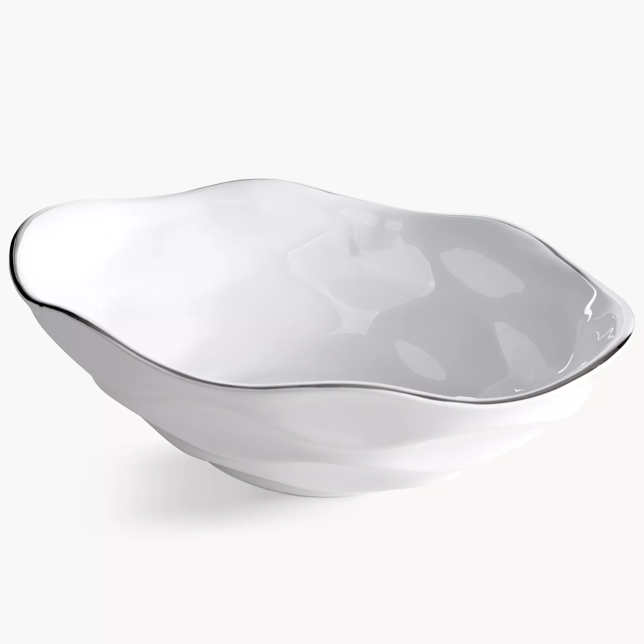 Misa dekoracyjna biało, srebrna 35x22x11 cm BONI
