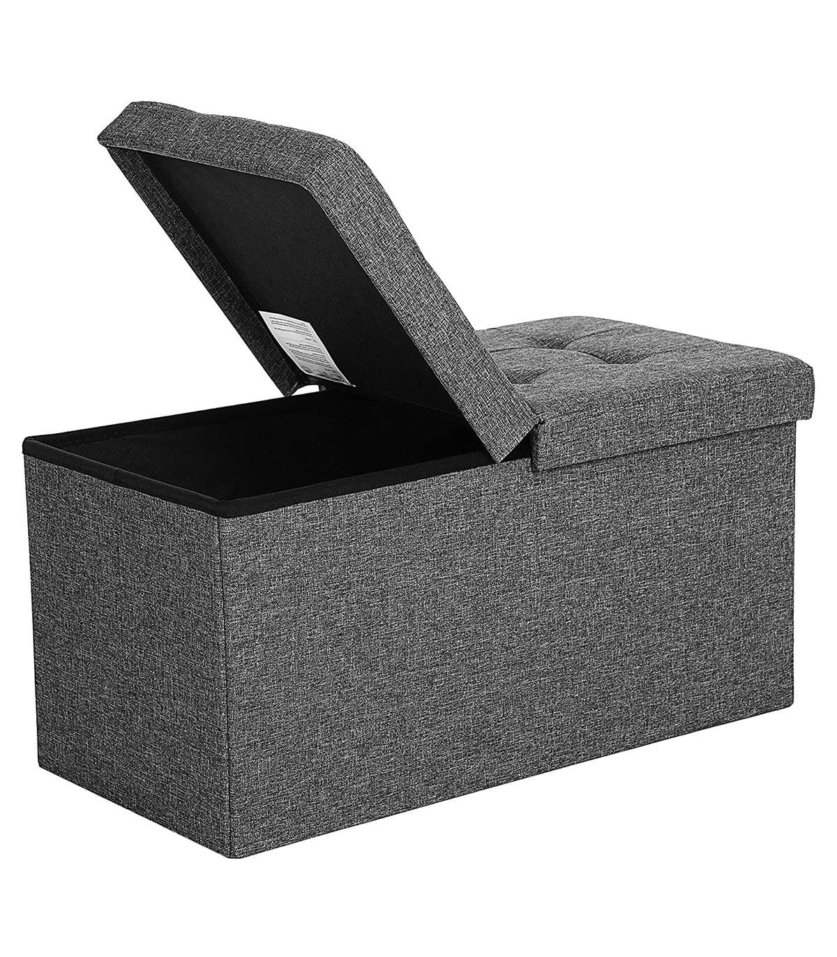 - Coffre de rangement avec couvercle pliable par 2 côtés - L76 cm